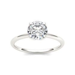 White Gold 1ct TDW Diamond Solitaire Engagement Ring - Handcrafted By Name My Rings™