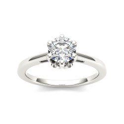 White Gold 1ct TDW Diamond Solitaire Ring - Handcrafted By Name My Rings™