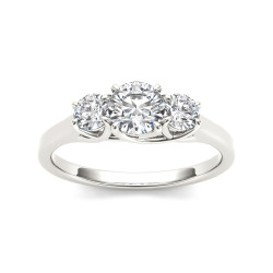 White Gold 1ct TDW Diamond Three Stone Engagement Ring - Handcrafted By Name My Rings™