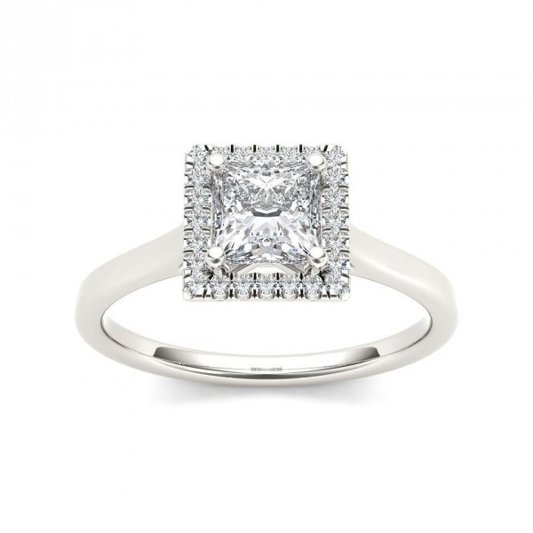 White Gold 1ct TDW Princess Cut Solitaire Diamond Engagement Ring - Handcrafted By Name My Rings™