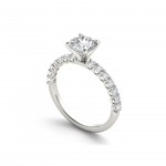 White Gold 1ct TDW Round-cut White Diamond Engagement Ring - Handcrafted By Name My Rings™