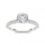 White Gold 1ct TDW Round-cut White Diamond Engagement Ring - Handcrafted By Name My Rings™