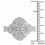 White Gold 2 1/2ct TDW Oval Shape Diamond Halo Engagement Ring - Handcrafted By Name My Rings™