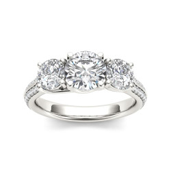 White Gold 2 1/4ct TDW Diamond Three-Stone Engagement Ring - Handcrafted By Name My Rings™