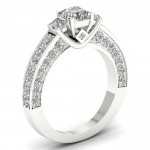 White Gold 2 2/5ct TDW Diamond Princess-cut Three Stone Ring - Handcrafted By Name My Rings™