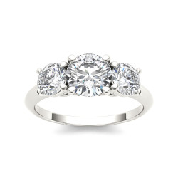 White Gold 2ct TDW Diamond 3-stone Engagement Ring - Handcrafted By Name My Rings™