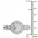 White Gold 2ct TDW Diamond Halo Ring - Handcrafted By Name My Rings™