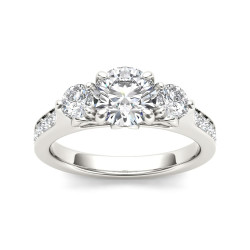 White Gold 2ct TDW Diamond Three-Stone Anniversary Ring - Handcrafted By Name My Rings™