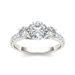 White Gold 2ct TDW Diamond Three-Stone Anniversary Ring - Handcrafted By Name My Rings™