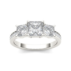 White Gold 2ct TDW Diamond Three-Stone Anniversary Ring - Handcrafted By Name My Rings™