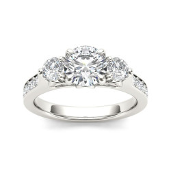 White Gold 2ct TDW Diamond Three-Stone Anniversary Ring - Handcrafted By Name My Rings™