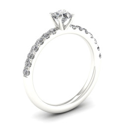 White Gold 3/4ct TDW Diamond Classic Engagement Ring - Handcrafted By Name My Rings™