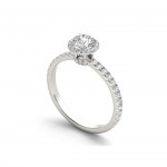 White Gold 3/4ct TDW Diamond Halo Engagement Ring - Handcrafted By Name My Rings™