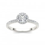 White Gold 3/4ct TDW Diamond Halo Engagement Ring - Handcrafted By Name My Rings™