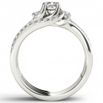 White Gold 3/4ct TDW Diamond Solitaire Bridal Ring Set - Handcrafted By Name My Rings™