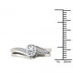 White Gold 5/8ct TDW Classic Diamond Bypass Engagement Ring - Handcrafted By Name My Rings™