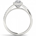 White Gold 5/8ct TDW Diamond Halo Engagement Ring - Handcrafted By Name My Rings™