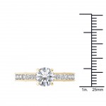 Gold 1 1/2ct TDW Diamond Classic Engagement Ring - Handcrafted By Name My Rings™