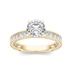 Gold 1 1/2ct TDW Diamond Classic Engagement Ring - Handcrafted By Name My Rings™