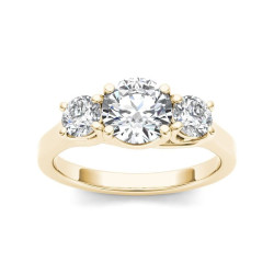 Gold 1 1/2ct TDW Diamond Three-Stone Anniversary Ring - Handcrafted By Name My Rings™