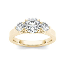 Gold 1 1/2ct TDW Diamond Three-Stone Anniversary Ring - Handcrafted By Name My Rings™