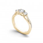 Gold 1 1/2ct TDW Diamond Three-Stone Anniversary Ring - Handcrafted By Name My Rings™