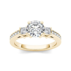 Gold 1 1/3ct TDW Diamond Three-Stone Anniversary Ring - Handcrafted By Name My Rings™