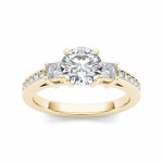 Gold 1 1/3ct TDW Diamond Three-Stone Anniversary Ring - Handcrafted By Name My Rings™