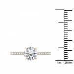 Gold 1 1/4ct TDW Diamond Classic Engagement Ring - Handcrafted By Name My Rings™