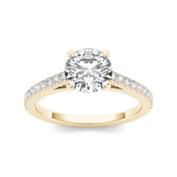 Gold 1 1/4ct TDW Diamond Classic Engagement Ring - Handcrafted By Name My Rings™