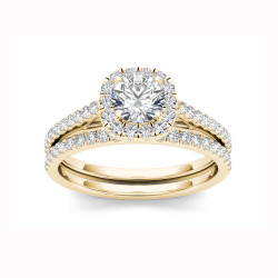 Gold 1 1/4ct TDW Diamond Criss-Cross Shank Bridal Ring - Handcrafted By Name My Rings™