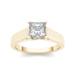 Gold 1 1/4ct TDW Diamond Princess-cut Solitaire Ring - Handcrafted By Name My Rings™
