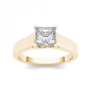 Gold 1 1/4ct TDW Diamond Princess-cut Solitaire Ring - Handcrafted By Name My Rings™