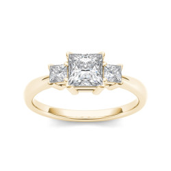Gold 1 1/4ct TDW Diamond Three-Stone Anniversary Ring - Handcrafted By Name My Rings™