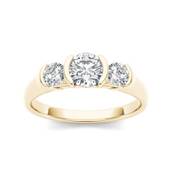 Gold 1 1/4ct TDW Diamond Three Stone Anniversary Ring - Handcrafted By Name My Rings™