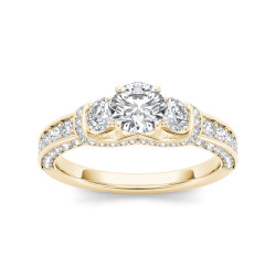 Gold 1 1/5ct TDW Diamond 3-stone Anniversary Ring - Handcrafted By Name My Rings™