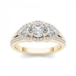 Gold 1 1/6ct TDW 3-tone Diamond Ring - Handcrafted By Name My Rings™