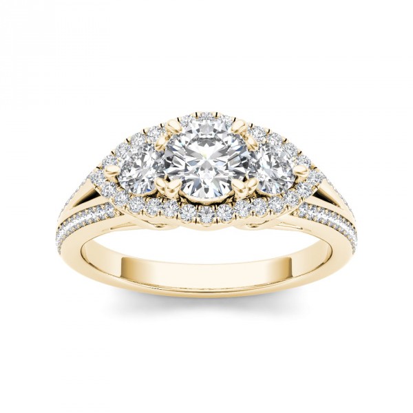 Gold 1 1/6ct TDW 3-tone Diamond Ring - Handcrafted By Name My Rings™