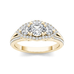 Gold 1 1/6ct TDW 3-tone Diamond Ring - Handcrafted By Name My Rings™