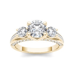Gold 1 3/4ct TDW Diamond Three-Stone Anniversary Ring - Handcrafted By Name My Rings™