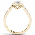 Gold 1 ct TDW Diamond Halo Ring - Handcrafted By Name My Rings™
