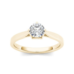 Gold 1/2ct TDW Round-cut Solitaire Diamond Ring - Handcrafted By Name My Rings™