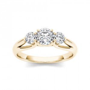 Gold 1ct TDW 3-stone Diamond Ring - Handcrafted By Name My Rings™
