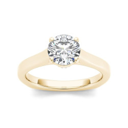 Gold 1ct TDW Diamond Classic Engagement Ring - Handcrafted By Name My Rings™