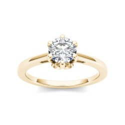 Gold 1ct TDW Diamond Classic Engagement Ring - Handcrafted By Name My Rings™