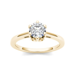 Gold 1ct TDW Diamond Classic Engagement Ring - Handcrafted By Name My Rings™