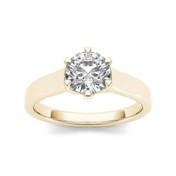 Gold 1ct TDW Diamond Solitaire Engagement Ring - Handcrafted By Name My Rings™
