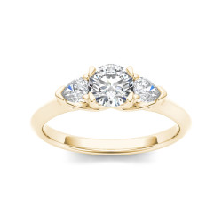 Gold 1ct TDW Diamond Three-Stone Anniversary Ring - Handcrafted By Name My Rings™