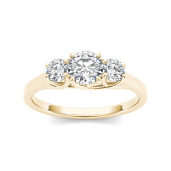 Gold 1ct TDW Diamond Three-Stone Anniversary Ring - Handcrafted By Name My Rings™