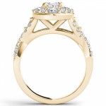Gold 2 1/2ct TDW Oval Shape Diamond Halo Engagement Ring - Handcrafted By Name My Rings™